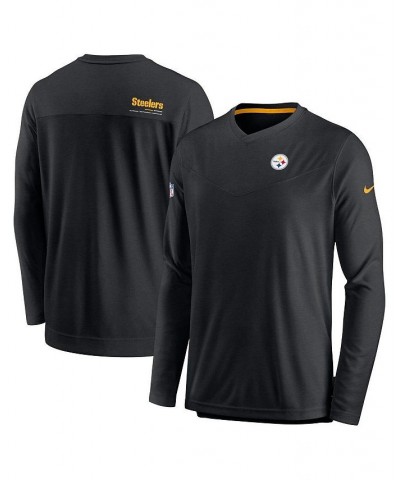 Men's Black Pittsburgh Steelers 2022 Sideline Coach Chevron Lock Up Performance Long Sleeve V-Neck T-shirt $35.69 T-Shirts