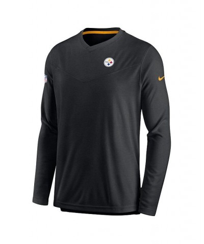 Men's Black Pittsburgh Steelers 2022 Sideline Coach Chevron Lock Up Performance Long Sleeve V-Neck T-shirt $35.69 T-Shirts