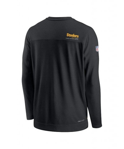 Men's Black Pittsburgh Steelers 2022 Sideline Coach Chevron Lock Up Performance Long Sleeve V-Neck T-shirt $35.69 T-Shirts