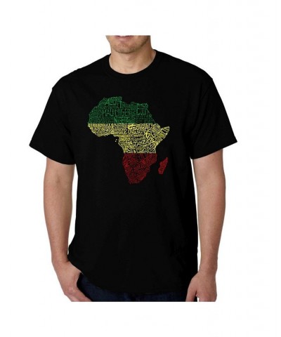 Men's Word Art - Countries in Africa T-Shirt Black $17.50 T-Shirts