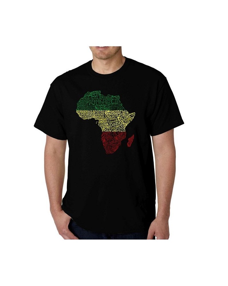 Men's Word Art - Countries in Africa T-Shirt Black $17.50 T-Shirts