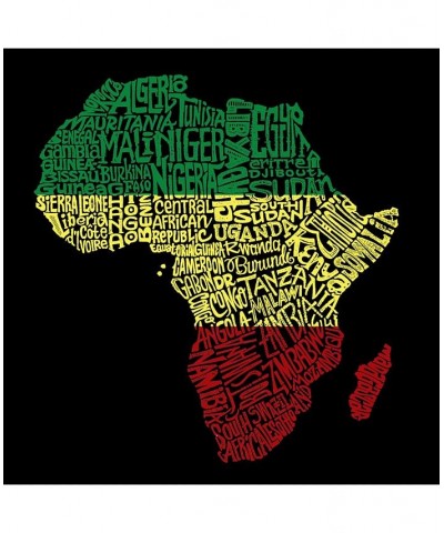 Men's Word Art - Countries in Africa T-Shirt Black $17.50 T-Shirts