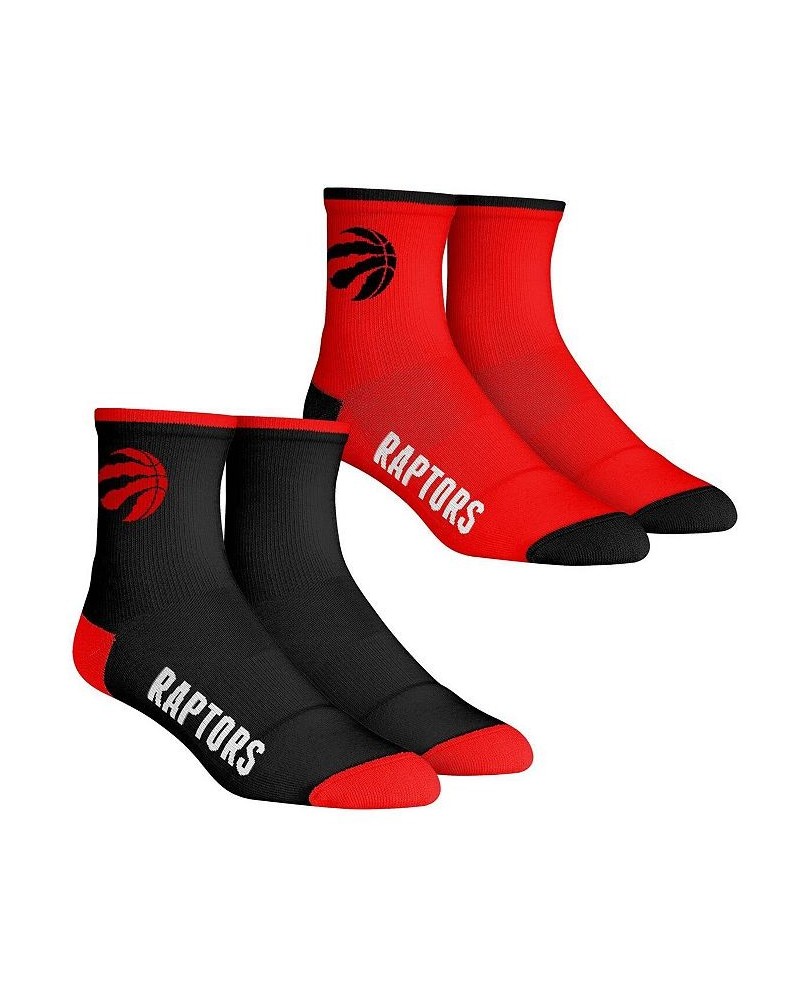 Men's Socks Toronto Raptors Core Team 2-Pack Quarter Length Sock Set $12.99 Socks