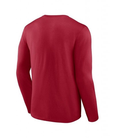 Men's Branded Crimson Indiana Hoosiers Double Time 2-Hit Long Sleeve T-shirt $18.45 T-Shirts