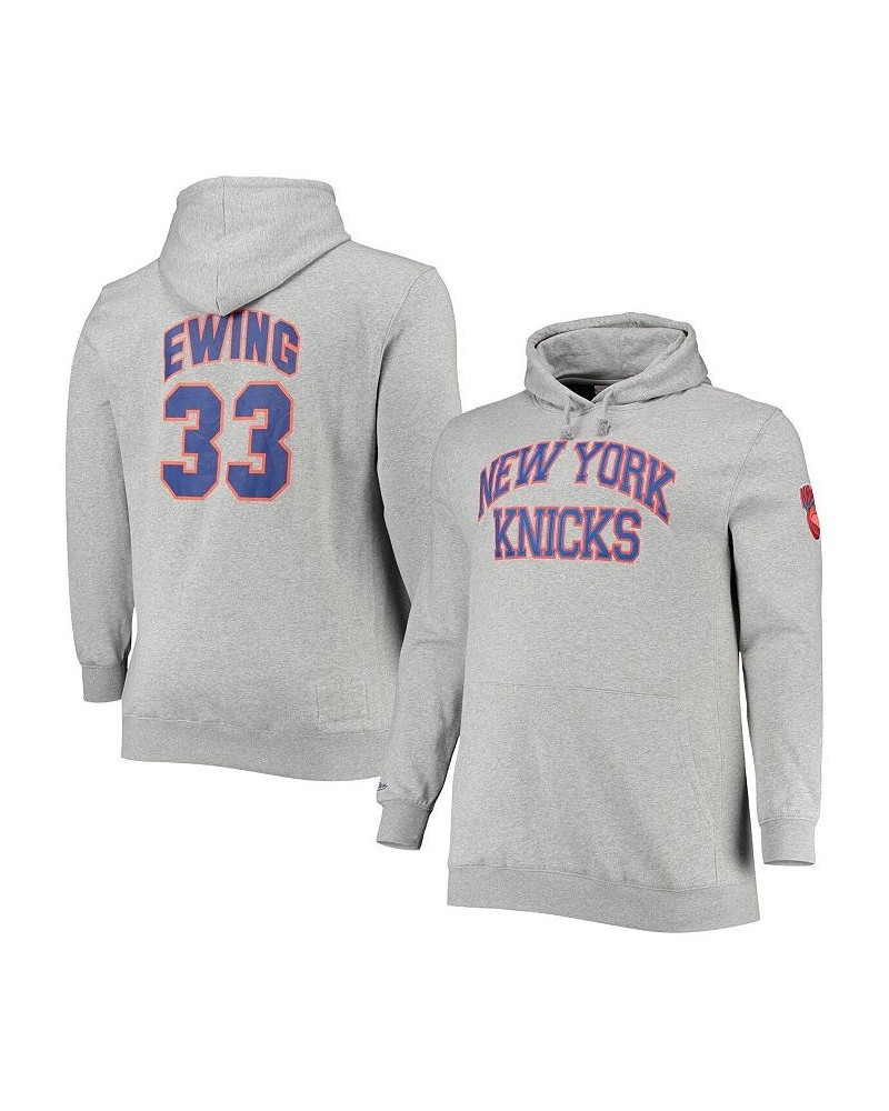 Men's Patrick Ewing Heathered Gray New York Knicks Big and Tall Name and Number Pullover Hoodie $51.36 Sweatshirt