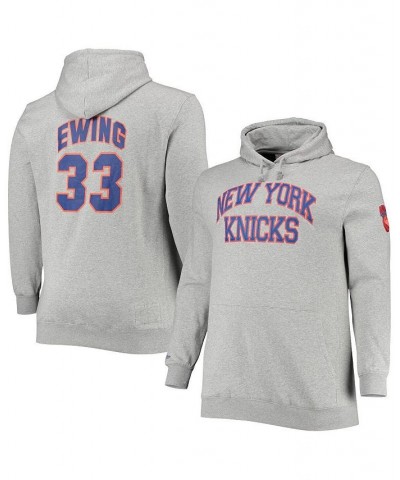 Men's Patrick Ewing Heathered Gray New York Knicks Big and Tall Name and Number Pullover Hoodie $51.36 Sweatshirt