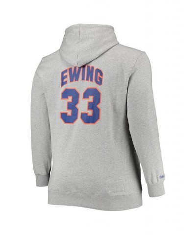 Men's Patrick Ewing Heathered Gray New York Knicks Big and Tall Name and Number Pullover Hoodie $51.36 Sweatshirt