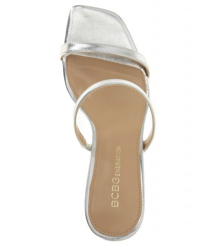 Women's Salin Dress Sandal Silver $45.78 Shoes