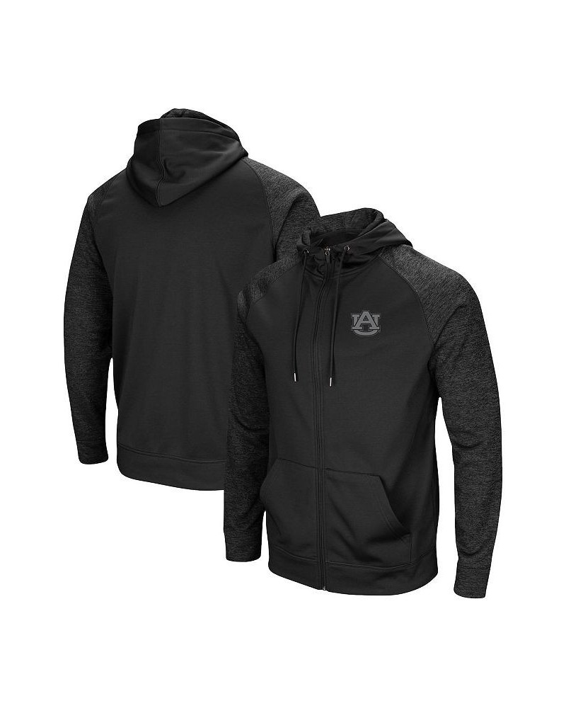 Men's Black Auburn Tigers Blackout 3.0 Tonal Raglan Full-Zip Hoodie $37.50 Sweatshirt