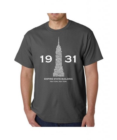 Men's Word Art - Empire State Building T-Shirt Gray $17.84 T-Shirts