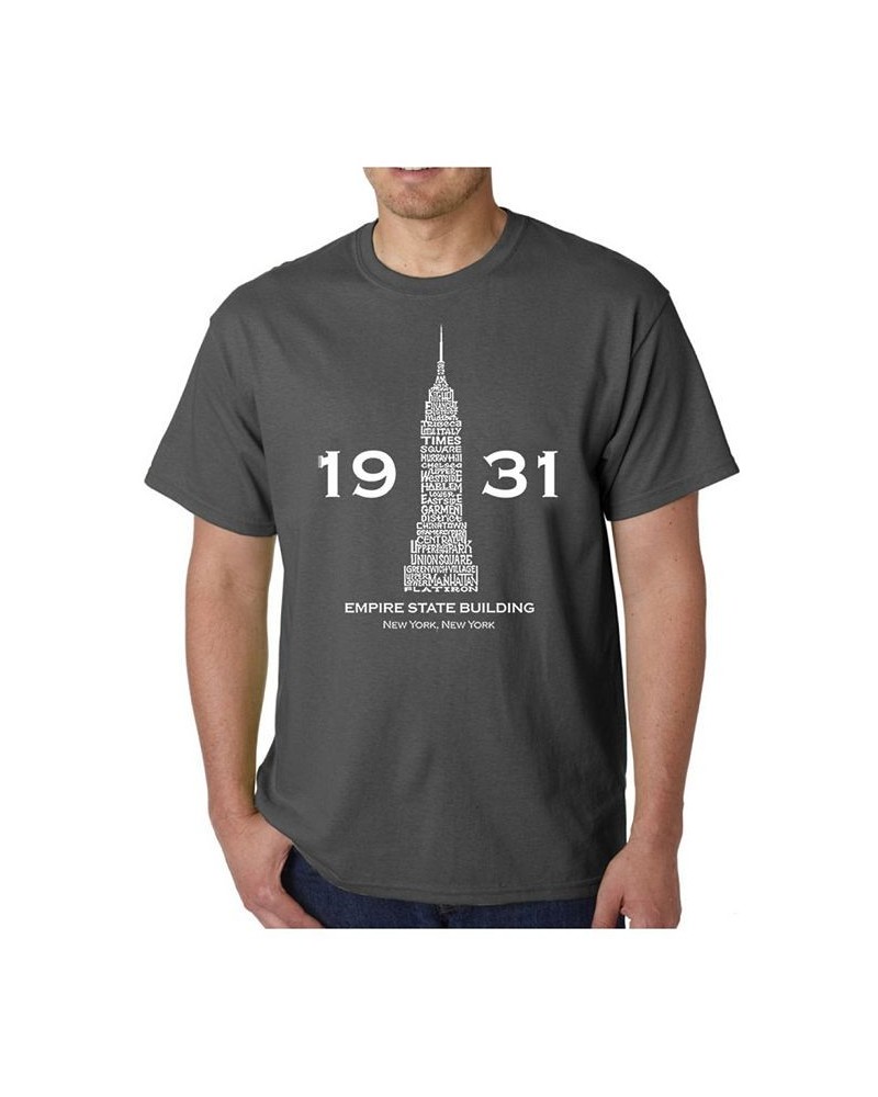 Men's Word Art - Empire State Building T-Shirt Gray $17.84 T-Shirts