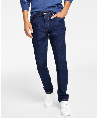 Men's David-Rinse Straight Fit Stretch Jeans Blue $18.69 Jeans