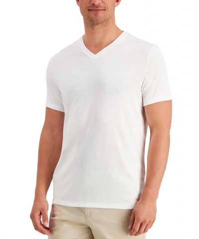 Men's Travel Stretch V-Neck T-Shirt White $10.79 T-Shirts