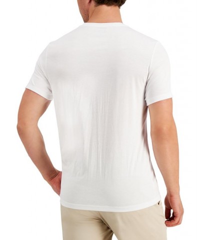 Men's Travel Stretch V-Neck T-Shirt White $10.79 T-Shirts