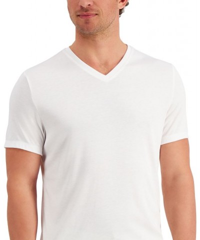 Men's Travel Stretch V-Neck T-Shirt White $10.79 T-Shirts