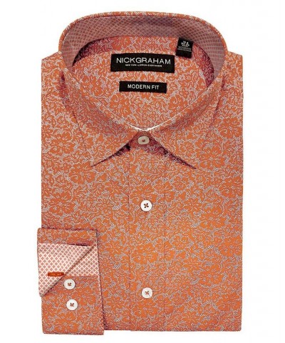 Men's Modern Fit Dress Shirt Orange $25.55 Dress Shirts