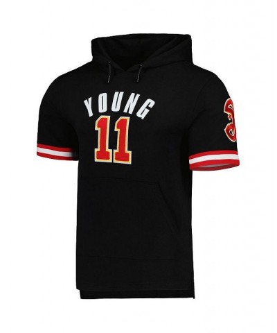 Men's Trae Young Black Atlanta Hawks Name and Number Short Sleeve Pullover Hoodie $52.80 Sweatshirt