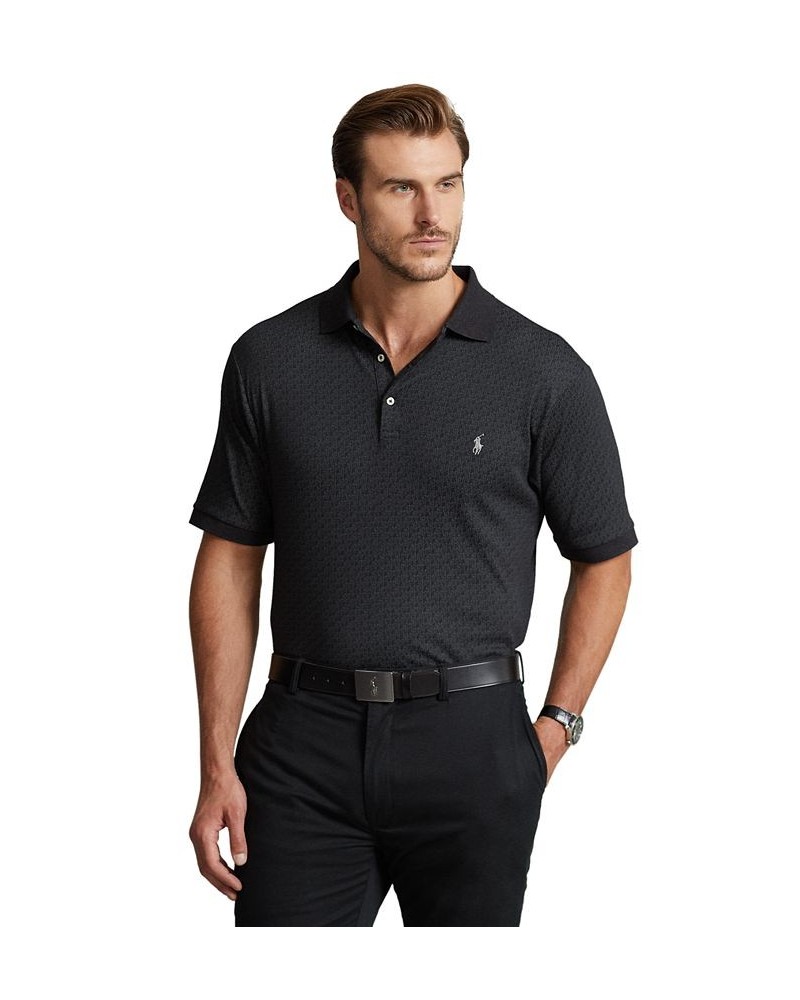 Men's Big & Tall Monogram Soft Cotton Polo Shirt Black $54.00 Polo Shirts