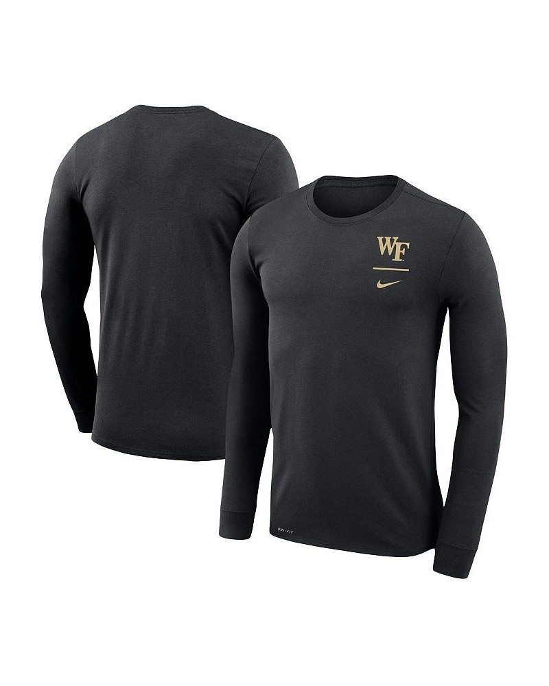 Men's Black Wake Forest Demon Deacons Logo Stack Legend Performance Long Sleeve T-shirt $30.79 T-Shirts