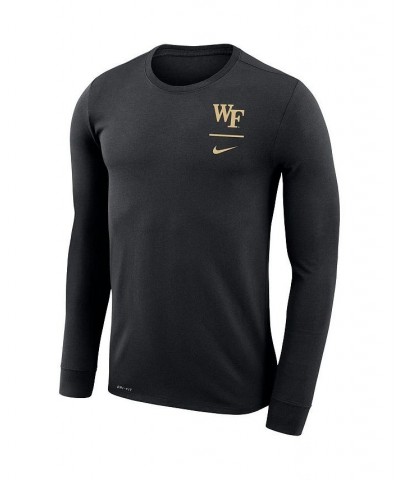 Men's Black Wake Forest Demon Deacons Logo Stack Legend Performance Long Sleeve T-shirt $30.79 T-Shirts