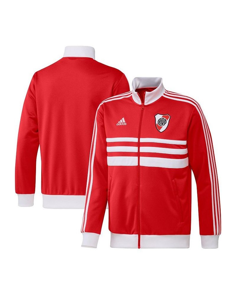 Men's Red Club Atletico River Plate DNA Raglan Full-Zip Track Jacket $43.20 Jackets