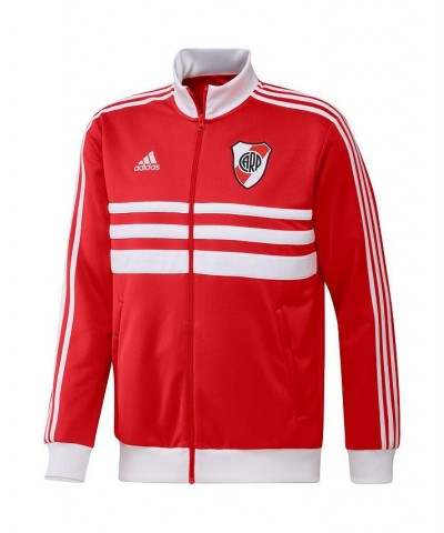 Men's Red Club Atletico River Plate DNA Raglan Full-Zip Track Jacket $43.20 Jackets