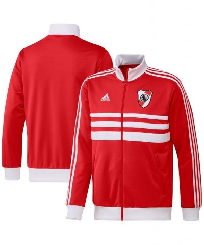 Men's Red Club Atletico River Plate DNA Raglan Full-Zip Track Jacket $43.20 Jackets