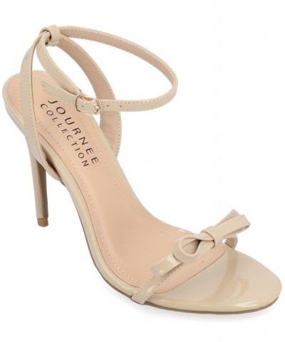 Women's Elvina Bow Stilettos Tan/Beige $41.80 Shoes