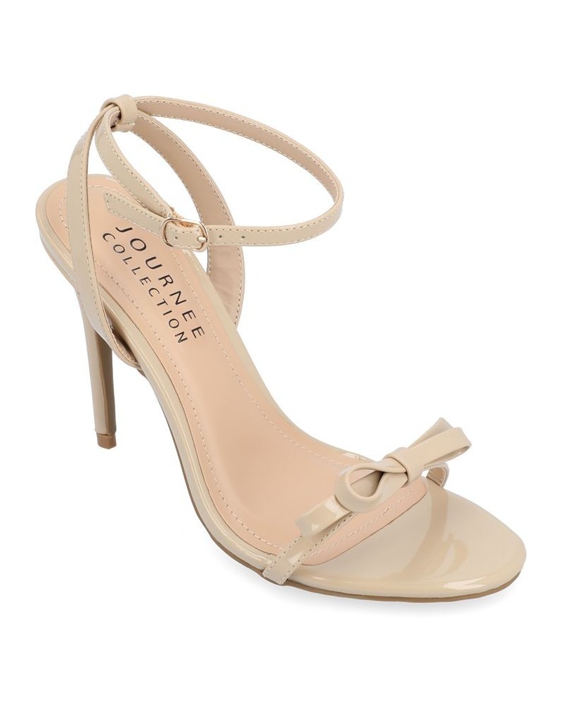 Women's Elvina Bow Stilettos Tan/Beige $41.80 Shoes