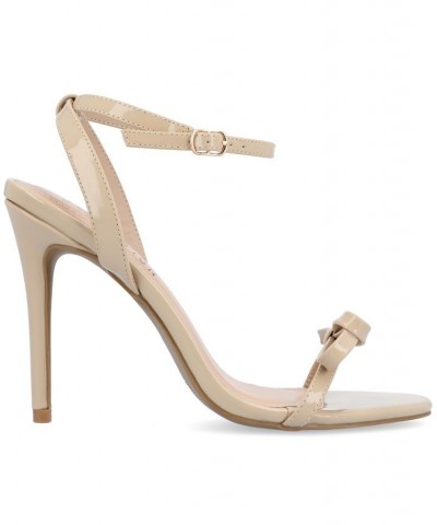 Women's Elvina Bow Stilettos Tan/Beige $41.80 Shoes