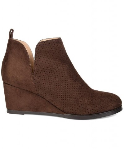 Women's Mylee Wedge Bootie Brown $45.10 Shoes