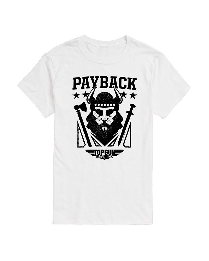 Men's Top Gun Maverick Payback T-shirt White $15.05 T-Shirts