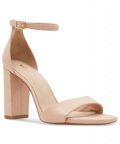 Women's Enaegyn Two-Piece Block-Heel Sandals Tan/Beige $47.00 Shoes