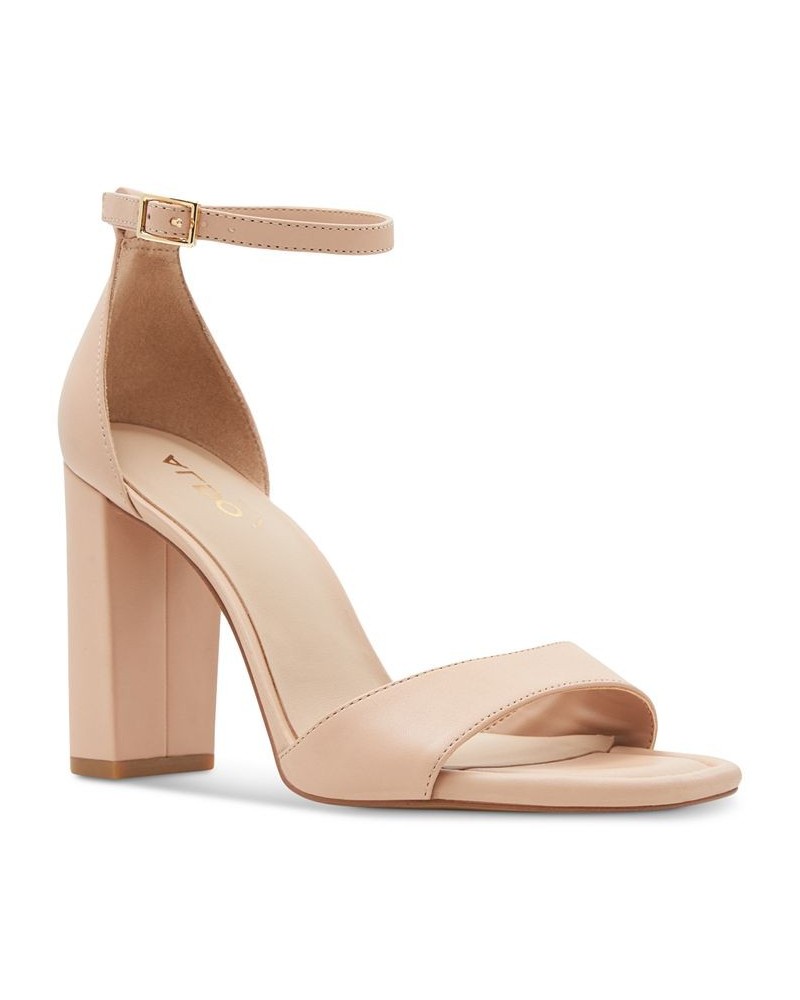 Women's Enaegyn Two-Piece Block-Heel Sandals Tan/Beige $47.00 Shoes