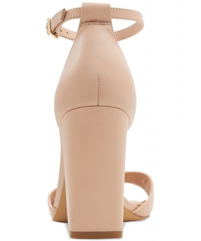 Women's Enaegyn Two-Piece Block-Heel Sandals Tan/Beige $47.00 Shoes