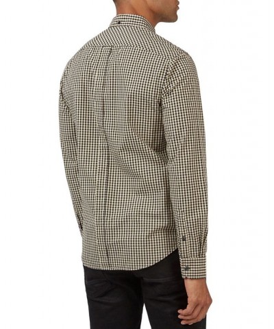 Men's Signature Gingham Long-Sleeve Button-Down Shirt Black $54.50 Shirts