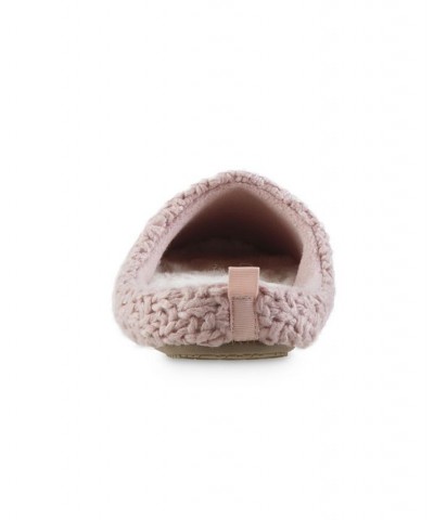 Women's Chunky Knit Sutton Hoodback Slippers Pink $12.31 Shoes