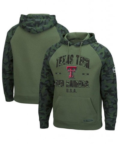 Men's Olive, Camo Texas Tech Red Raiders OHT Military-Inspired Appreciation Raglan Pullover Hoodie $25.52 Sweatshirt