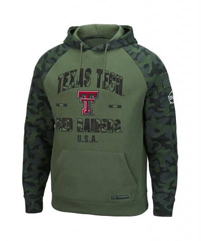 Men's Olive, Camo Texas Tech Red Raiders OHT Military-Inspired Appreciation Raglan Pullover Hoodie $25.52 Sweatshirt