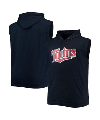 Men's Navy Minnesota Twins Jersey Muscle Sleeveless Pullover Hoodie $29.11 T-Shirts