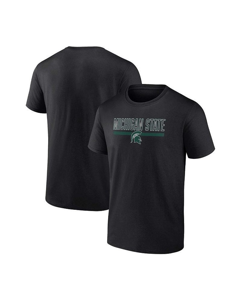 Men's Branded Black Michigan State Spartans Classic Inline Team T-shirt $14.35 T-Shirts