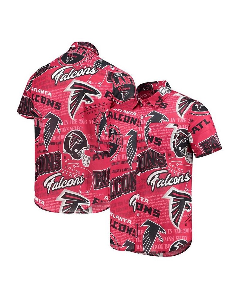 Men's Red Atlanta Falcons Thematic Button-Up Shirt $37.40 Shirts