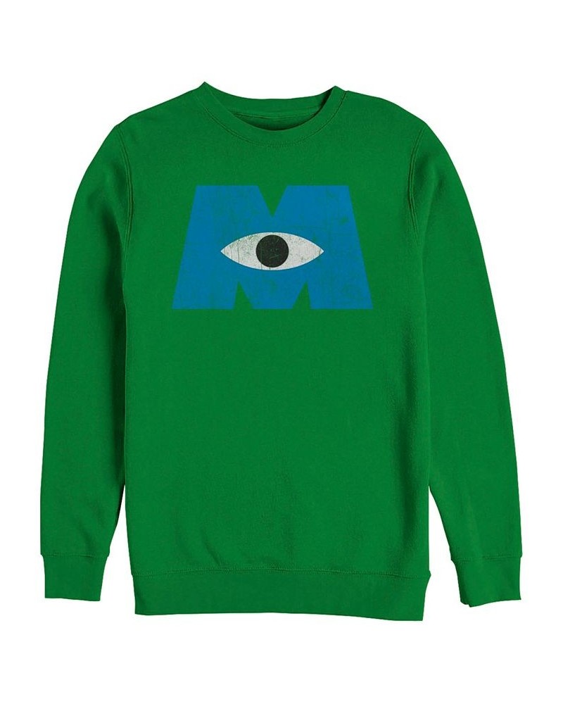 Disney Pixar Men's Monsters Inc. Eye Logo, Crewneck Fleece Green $25.30 Sweatshirt