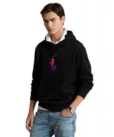 Men's OmbrÉ Big Pony Fleece Hoodie Black $51.38 Sweatshirt