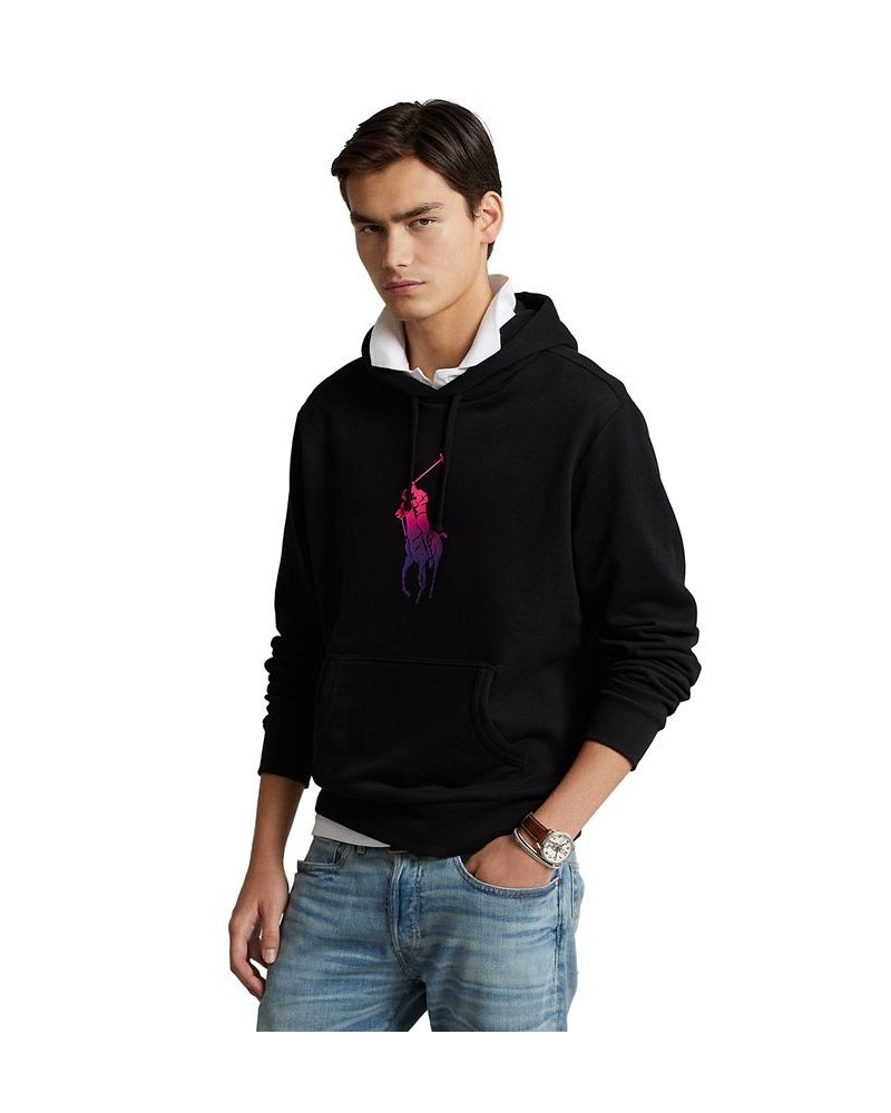 Men's OmbrÉ Big Pony Fleece Hoodie Black $51.38 Sweatshirt