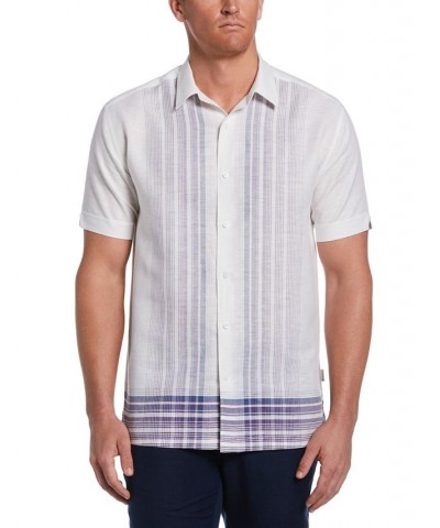 Men's Yarn Dyed L-Shape Short-Sleeve Button-Front Shirt White $20.58 Shirts