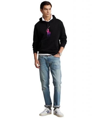 Men's OmbrÉ Big Pony Fleece Hoodie Black $51.38 Sweatshirt