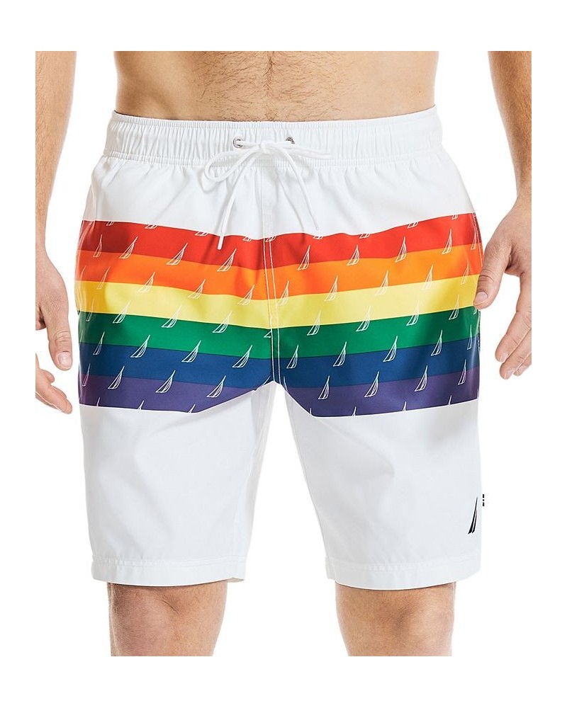 Men's Pride Rainbow-Stripe 8" Swim Trunks $18.12 Swimsuits