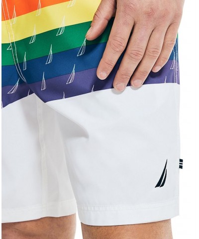 Men's Pride Rainbow-Stripe 8" Swim Trunks $18.12 Swimsuits