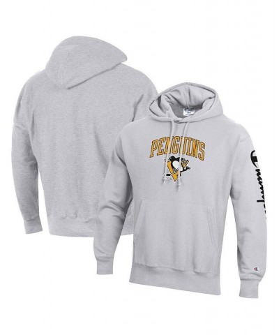 Men's Heather Gray Pittsburgh Penguins Reverse Weave Pullover Hoodie $45.12 Sweatshirt